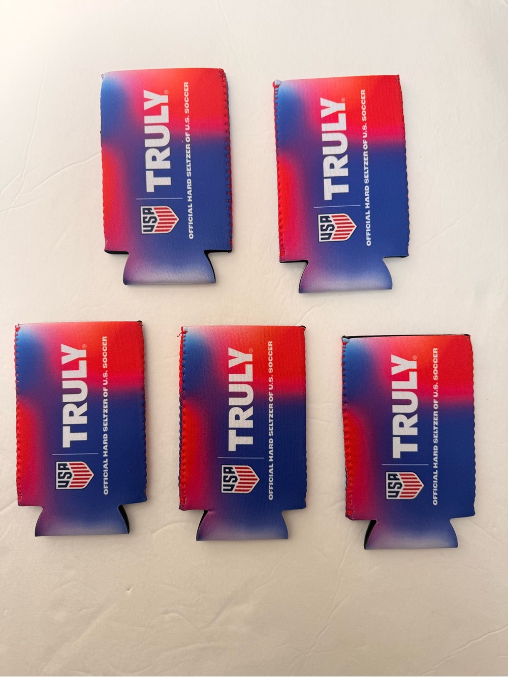 USMNT World Cup Soccer USA Truly Slim Can Koozies Set of 5